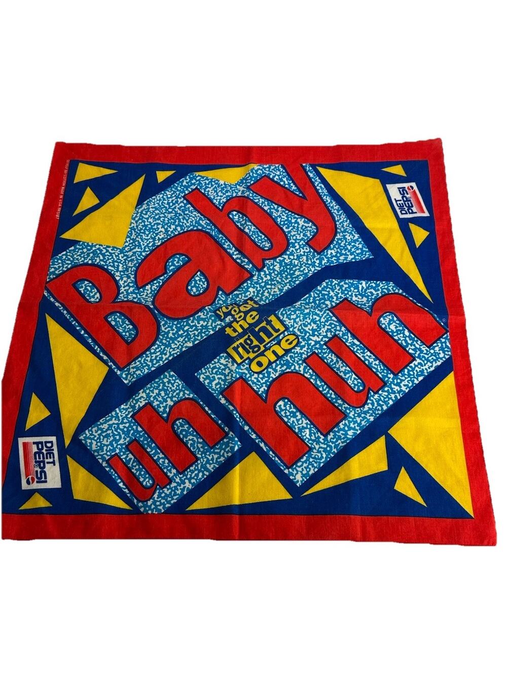 Vintage Bandana Scarf Diet Pepsi "You Got the Right One Baby Uh Huh" Soda